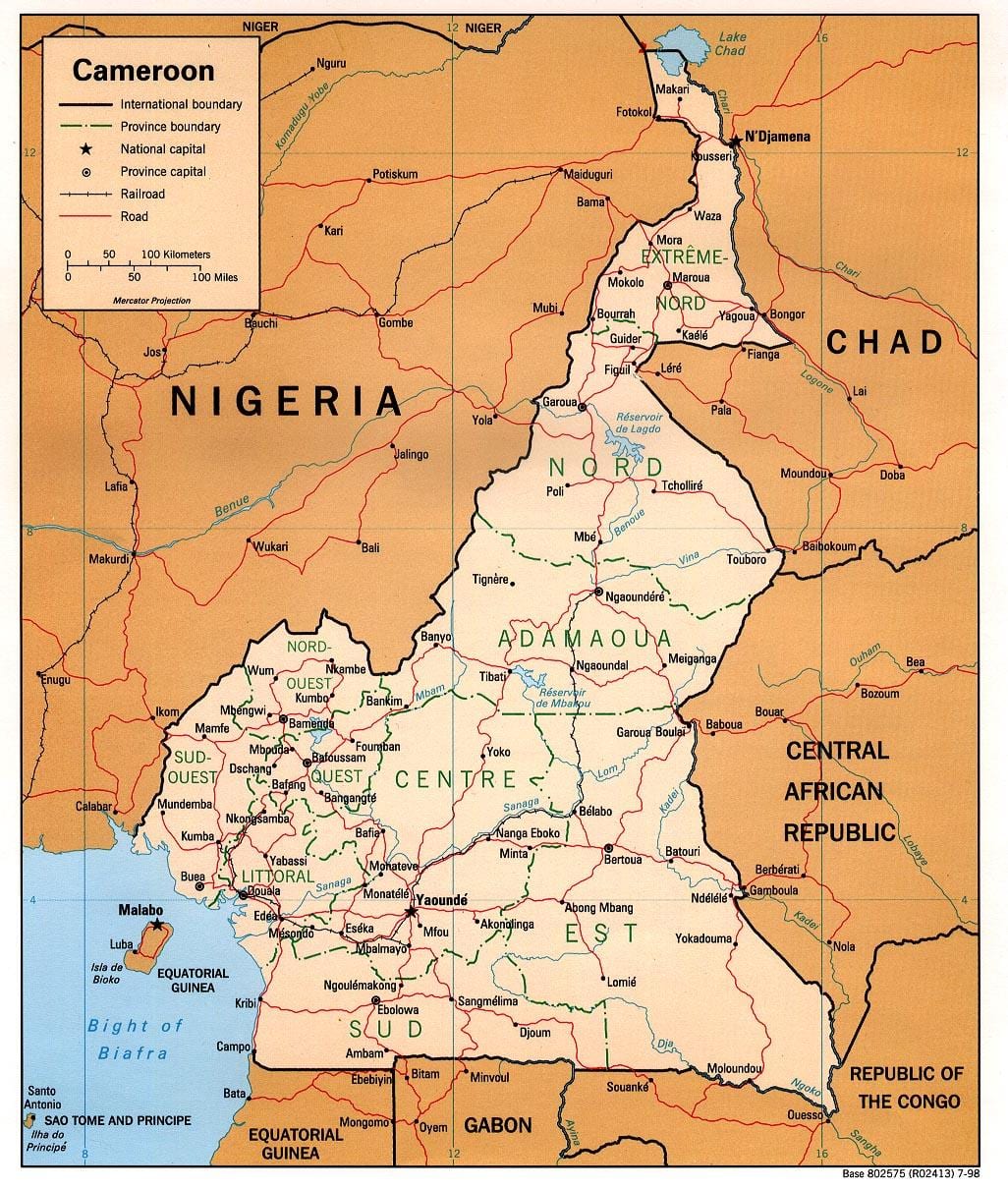 fizike harta e Kamerun