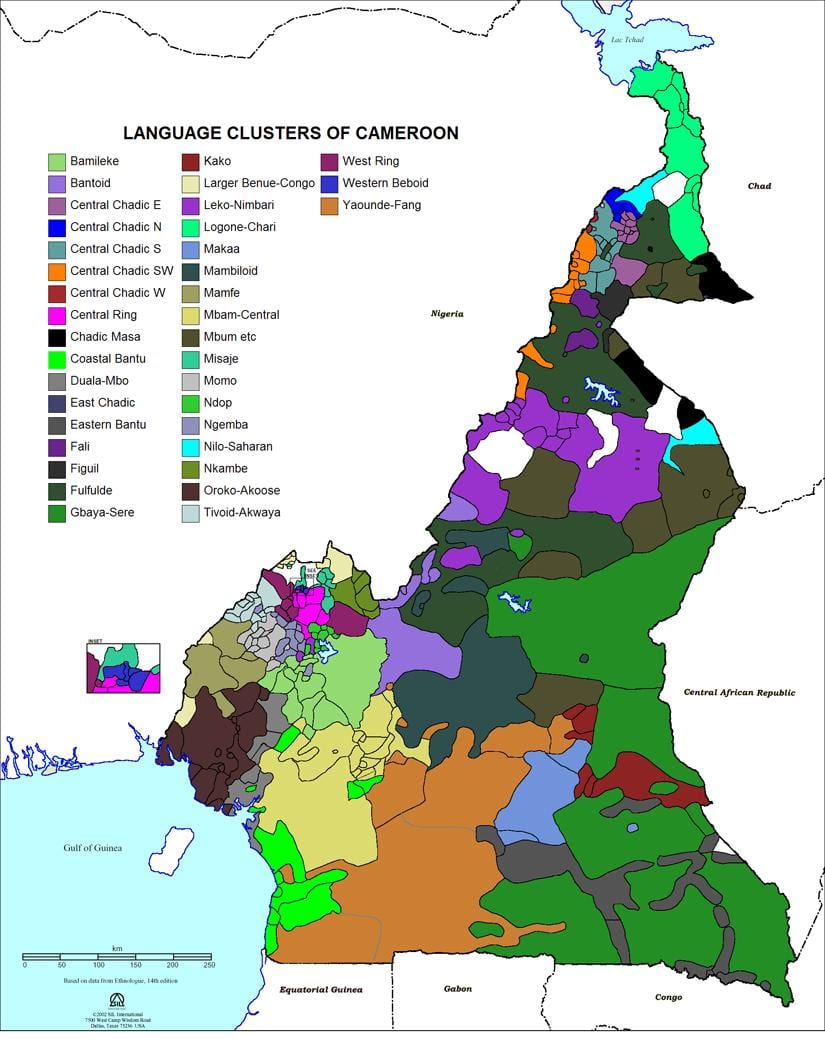 Harta e Kamerun gjuhë