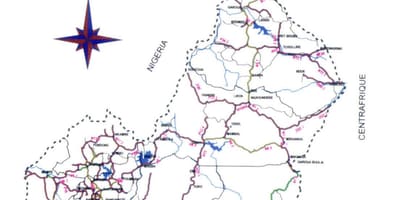 Harta e rrugës Kamerun